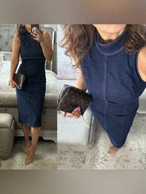 New💙 Midnight Muse Denim Midi Dress